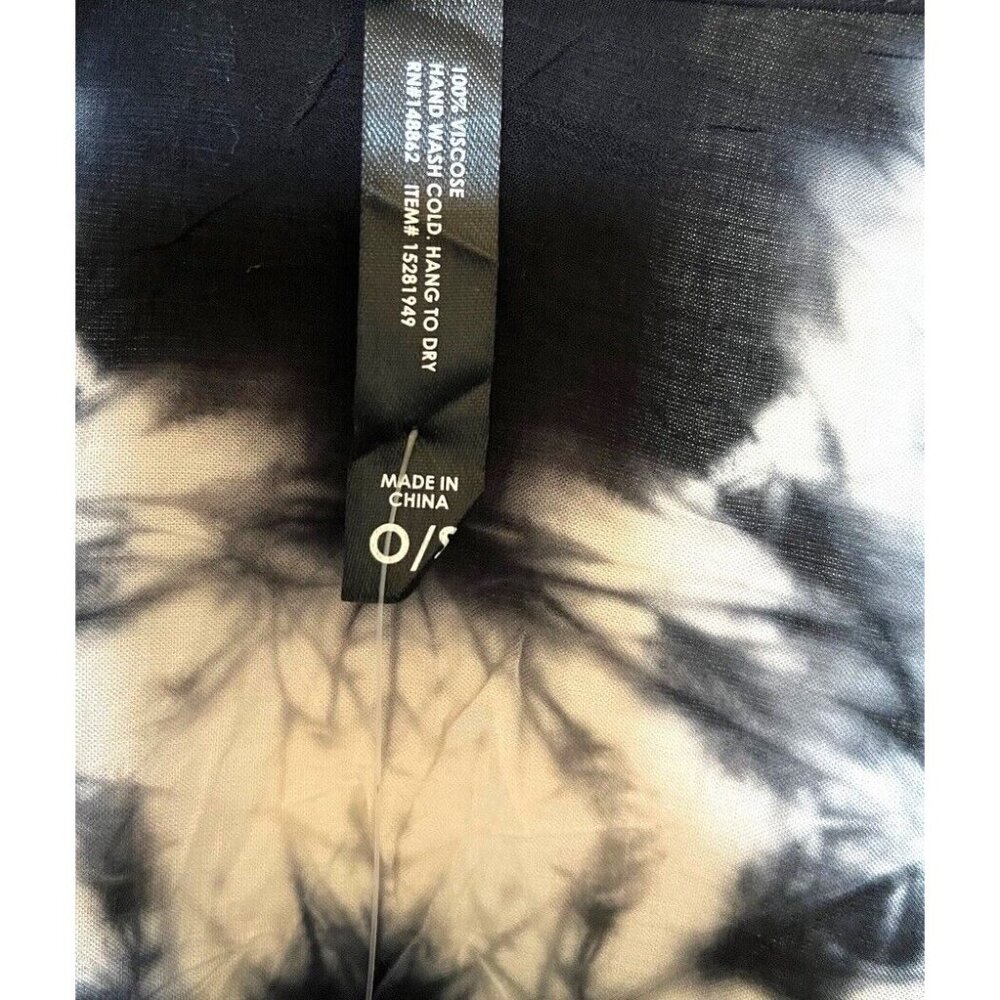 NWT Torrid Womens Black White Tie Dye Swim Coverup Poncho Style Side Ties OS - Picture 11 of 13